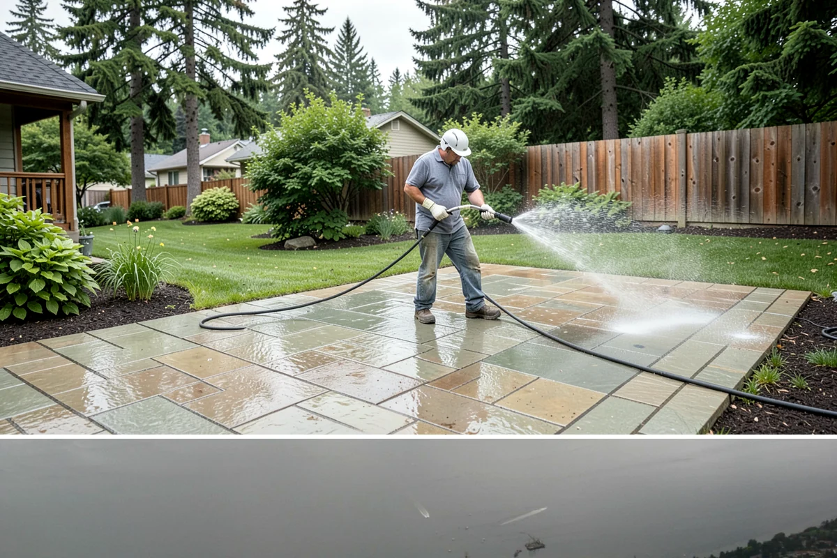 Patio Sealing Preparation in Des Moines, King County, WA - Schedule sealing prep in a stable dry stretch so the surface fully dries before coating.