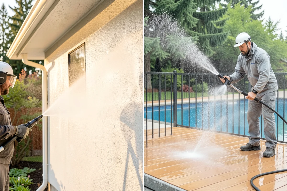 Patio Sealing Preparation in DuPont, Pierce County, WA - Deep-clean the patio and remove all biological growth