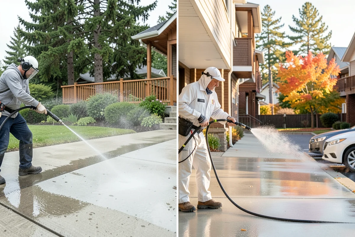 Patio Sealing Preparation in Federal Way, King County, WA - Deep-clean the patio and remove all biological growth