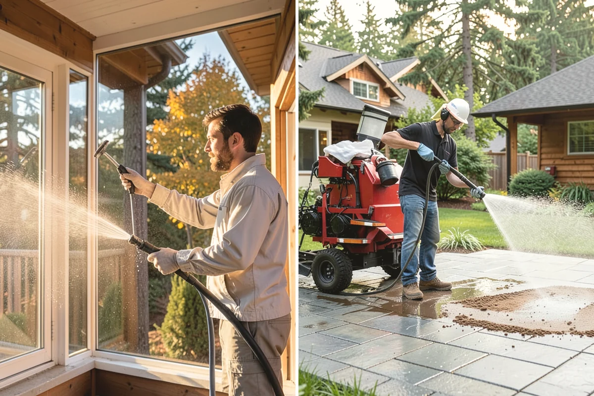 Patio Sealing Preparation in La Conner, Skagit County, WA - Deep-clean the patio and remove all biological growth