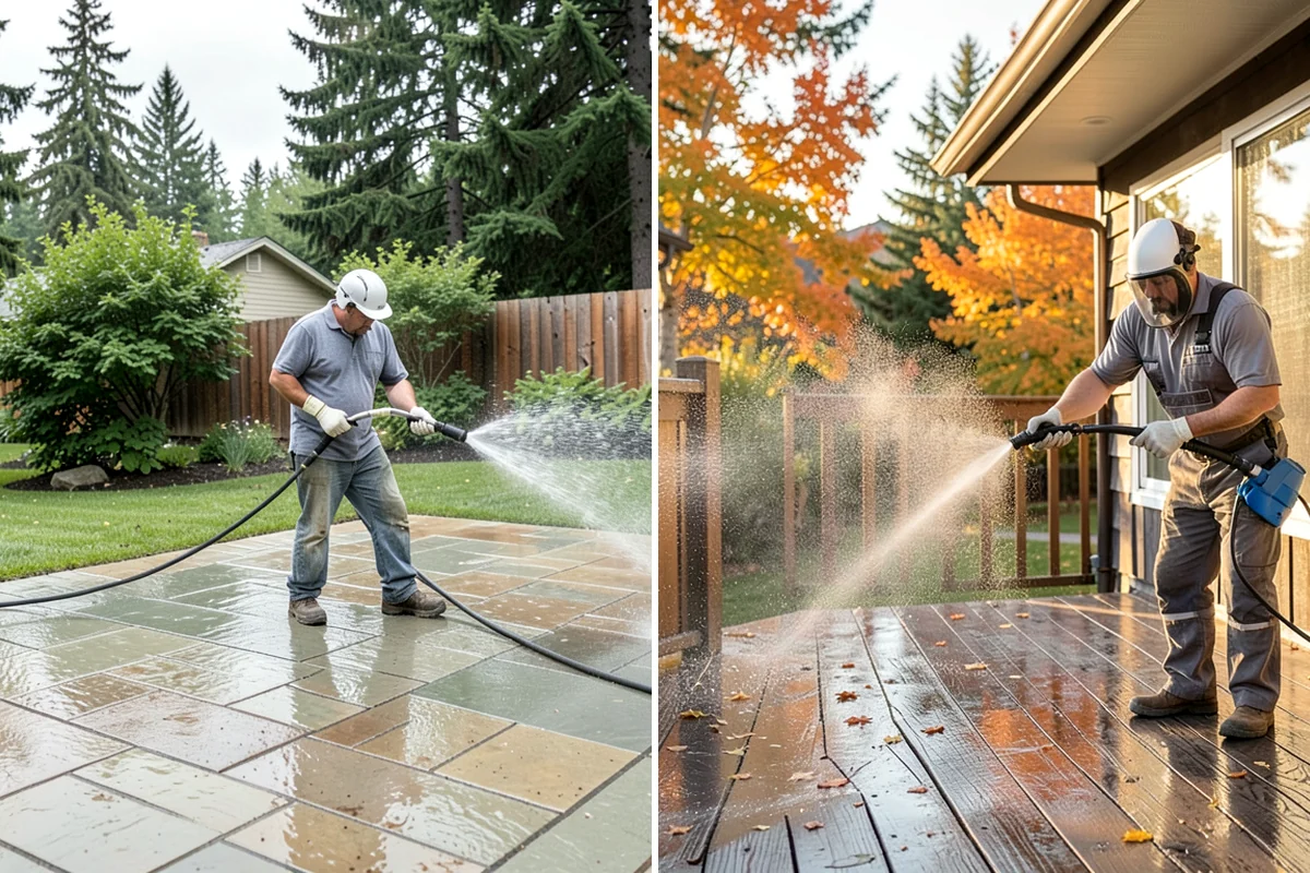 Patio Sealing Preparation in Lakewood, Pierce County, WA - Deep-clean the patio and remove all biological growth