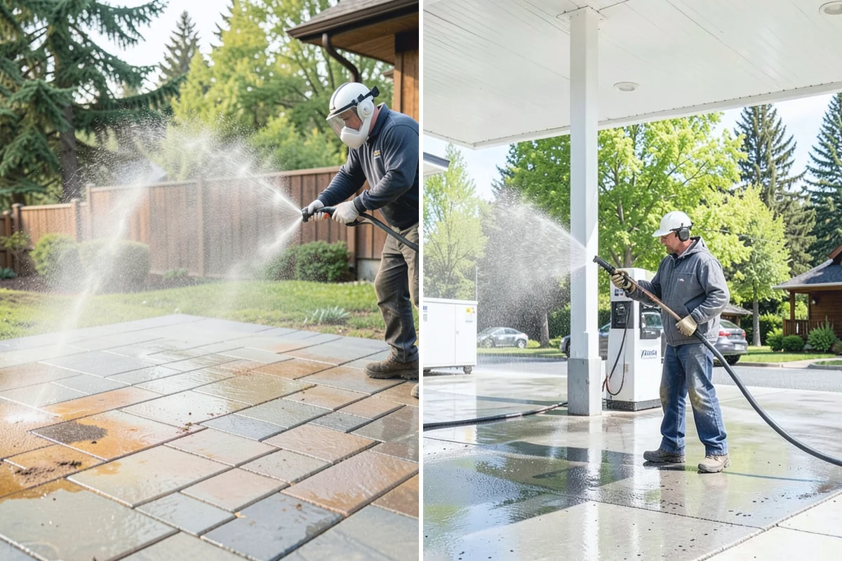 Patio Sealing Preparation in Redmond, King County, WA - Deep-clean the patio and remove all biological growth