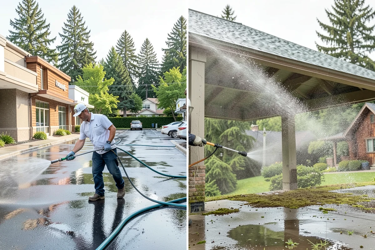 Patio Sealing Preparation in SeaTac, King County, WA - Deep-clean the patio and remove all biological growth