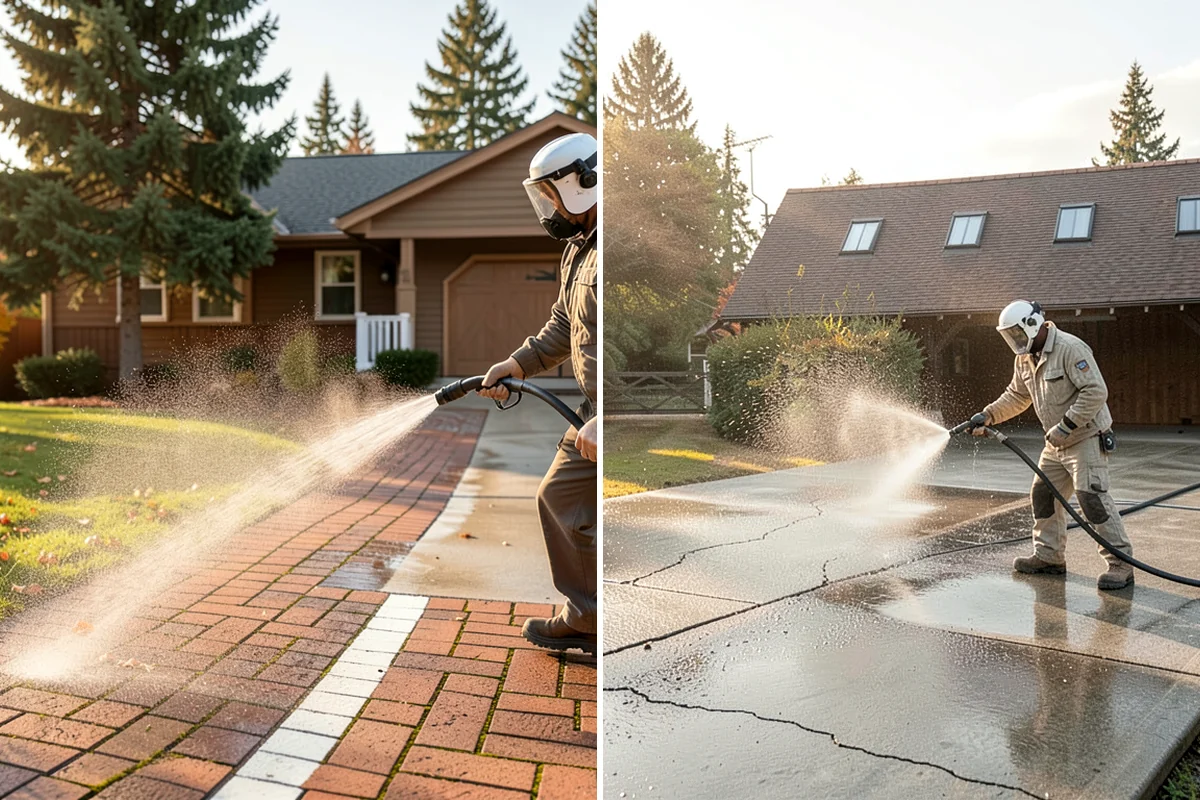 Patio Sealing Preparation in Seattle, King County, WA - Deep-clean the patio and remove all biological growth