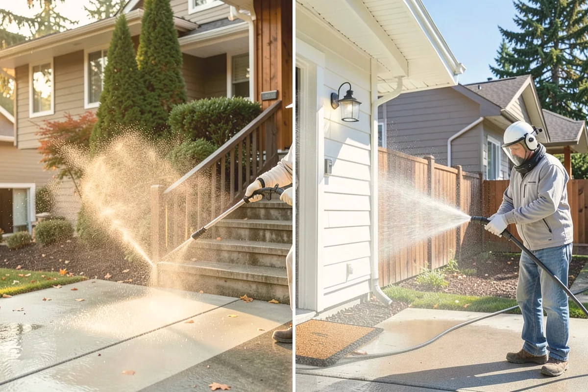 Patio Sealing in Bellevue, King County, WA - Clean the patio and clear organic growth and stains