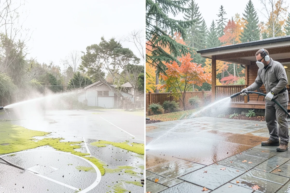Patio Sealing in Buckley, Pierce County, WA - Clean the patio and clear organic growth and stains