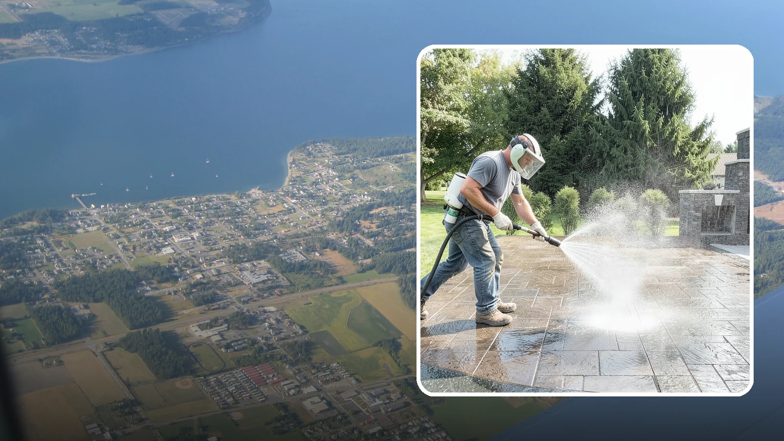 Patio Sealing in Coupeville, Island County, WA - Surface sealing for concrete, stone, and paver patios that protects the entertaining area from stains, moss, and Northwest...