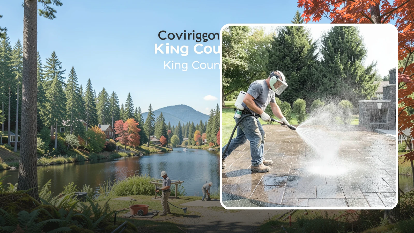 Patio Sealing in Covington, King County, WA - Surface sealing for concrete, stone, and paver patios that protects the entertaining area from stains, moss, and Northwest...