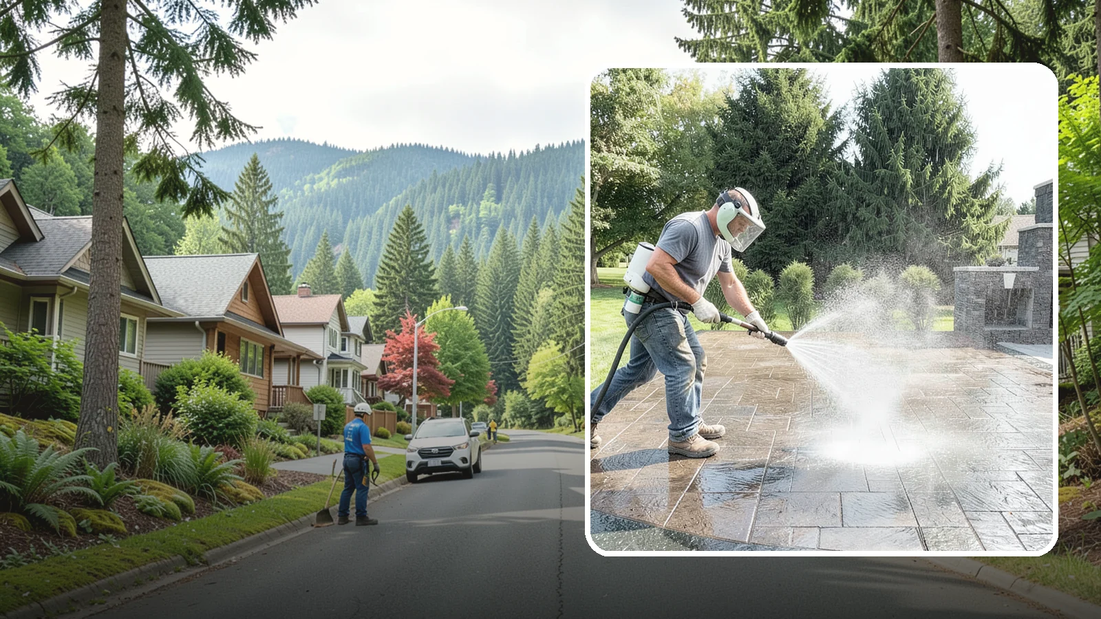 Patio Sealing in Darrington, Snohomish County, WA - Surface sealing for concrete, stone, and paver patios that protects the entertaining area from stains, moss, and Northwest...