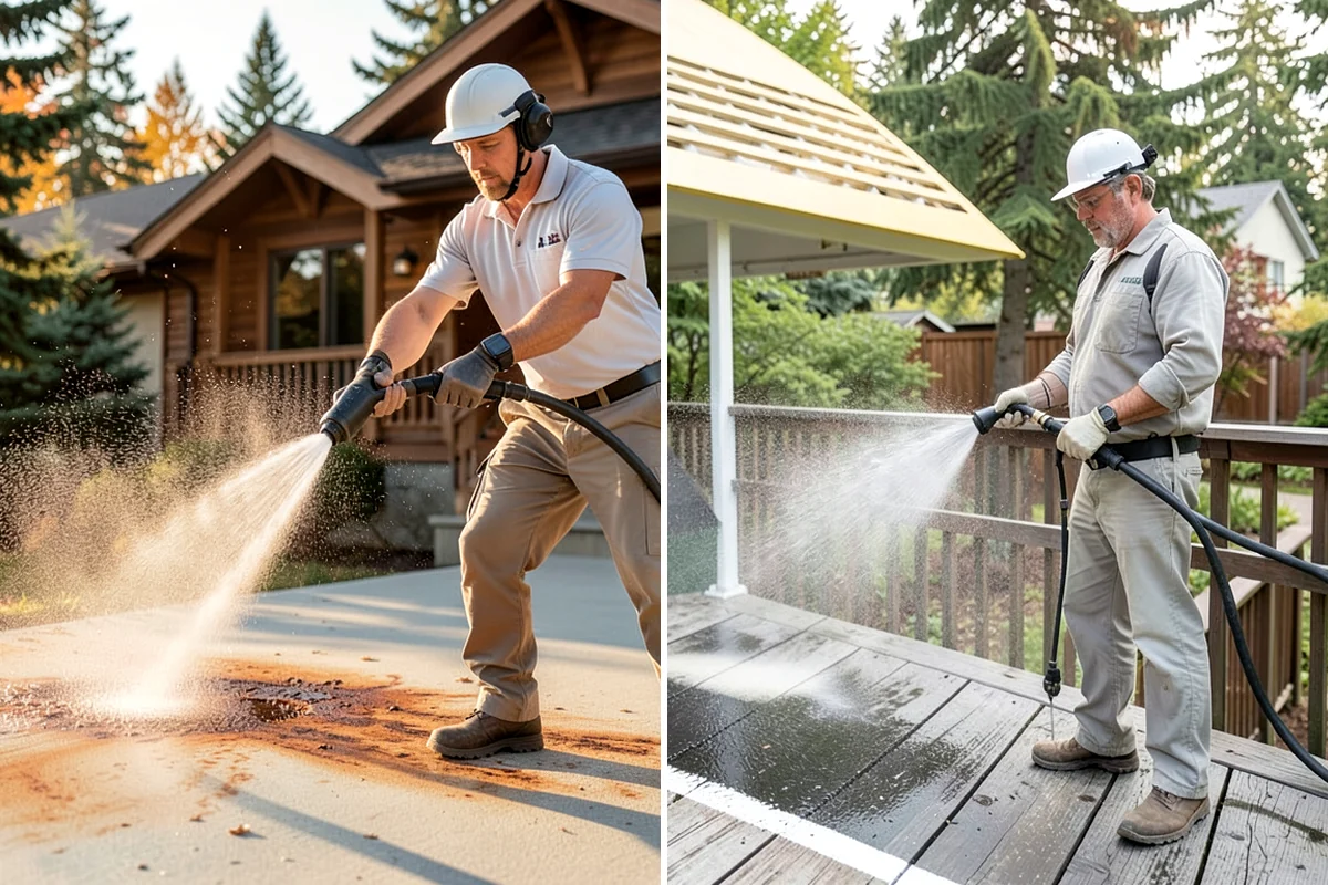 Patio Sealing in DuPont, Pierce County, WA - Clean the patio and clear organic growth and stains