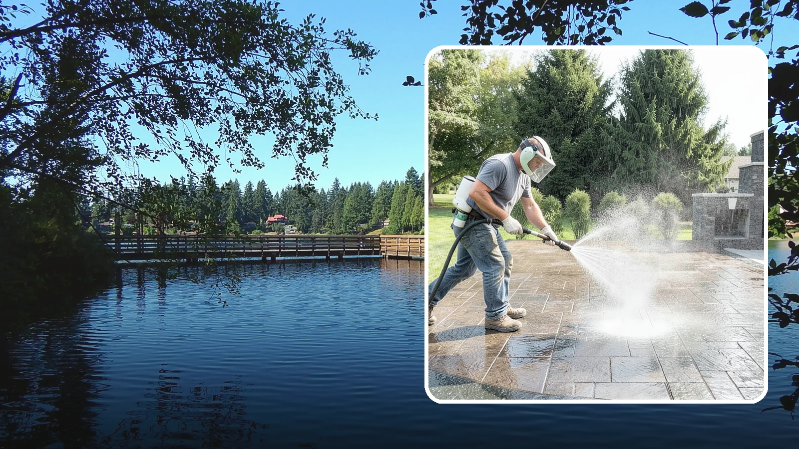 Patio Sealing in Federal Way, King County, WA - Surface sealing for concrete, stone, and paver patios that protects the entertaining area from stains, moss, and Northwest...
