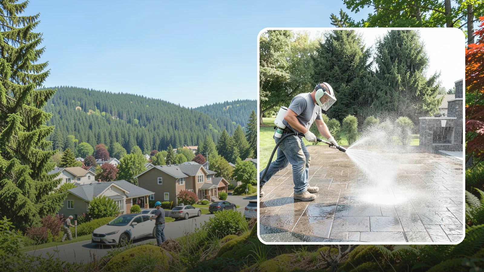 Patio Sealing in Index, Snohomish County, WA - Surface sealing for concrete, stone, and paver patios that protects the entertaining area from stains, moss, and Northwest...