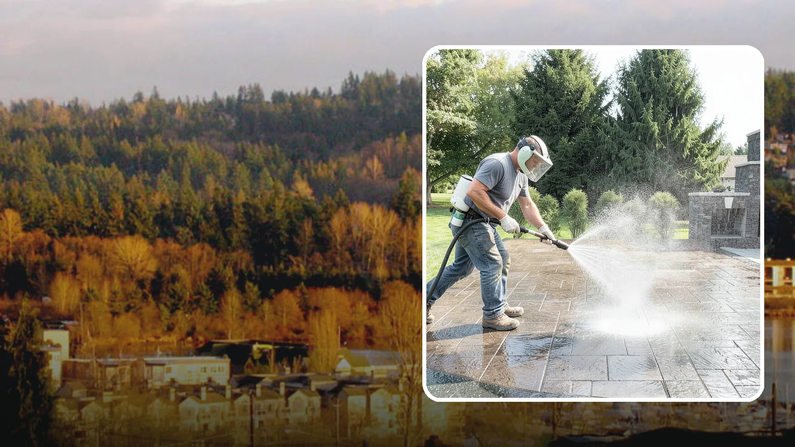 Patio Sealing in Kenmore, King County, WA - Surface sealing for concrete, stone, and paver patios that protects the entertaining area from stains, moss, and Northwest...