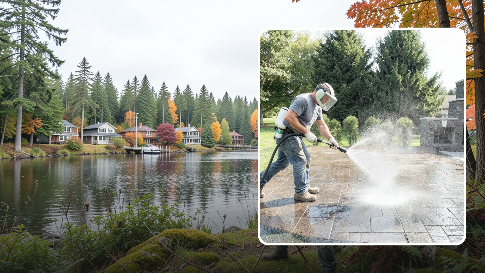 Patio Sealing in La Conner, Skagit County, WA - Surface sealing for concrete, stone, and paver patios that protects the entertaining area from stains, moss, and Northwest...