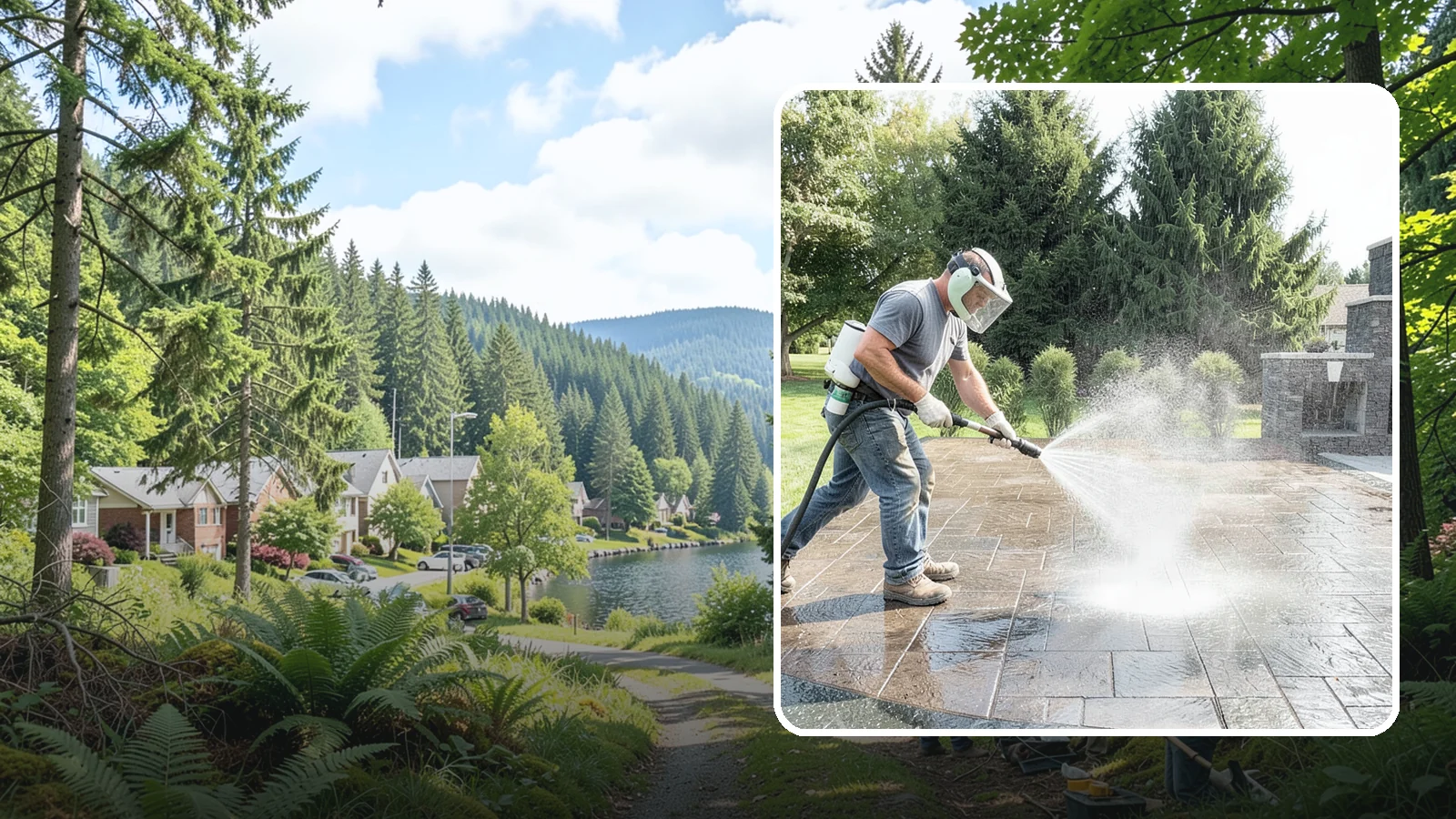 Patio Sealing in Lake Forest Park, King County, WA - Surface sealing for concrete, stone, and paver patios that protects the entertaining area from stains, moss, and Northwest...
