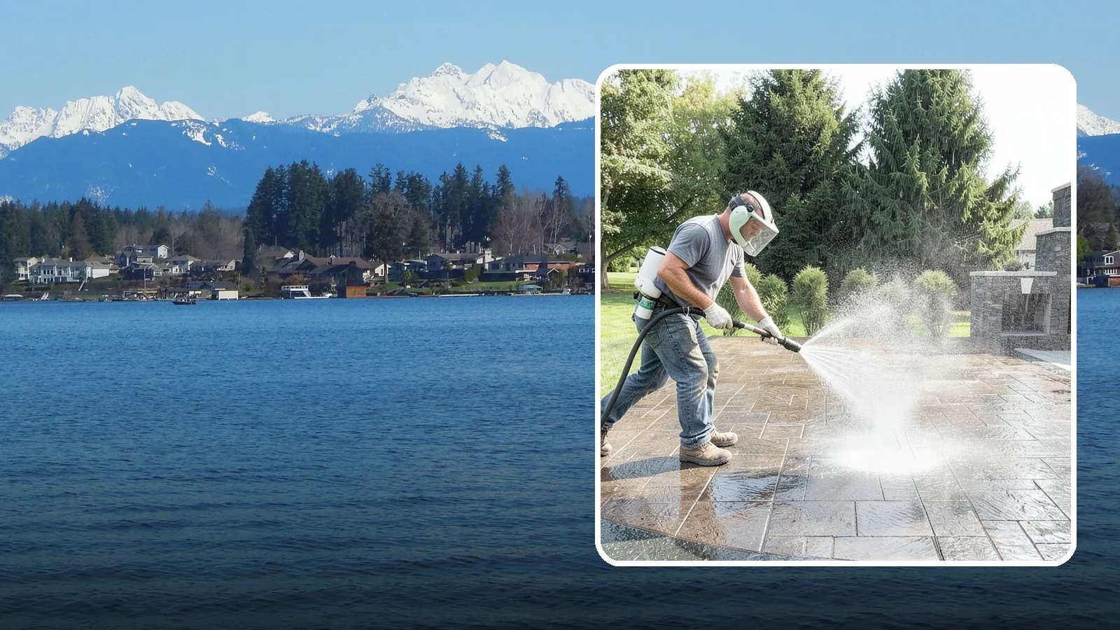 Patio Sealing in Lake Stevens, Snohomish County, WA - Surface sealing for concrete, stone, and paver patios that protects the entertaining area from stains, moss, and Northwest...
