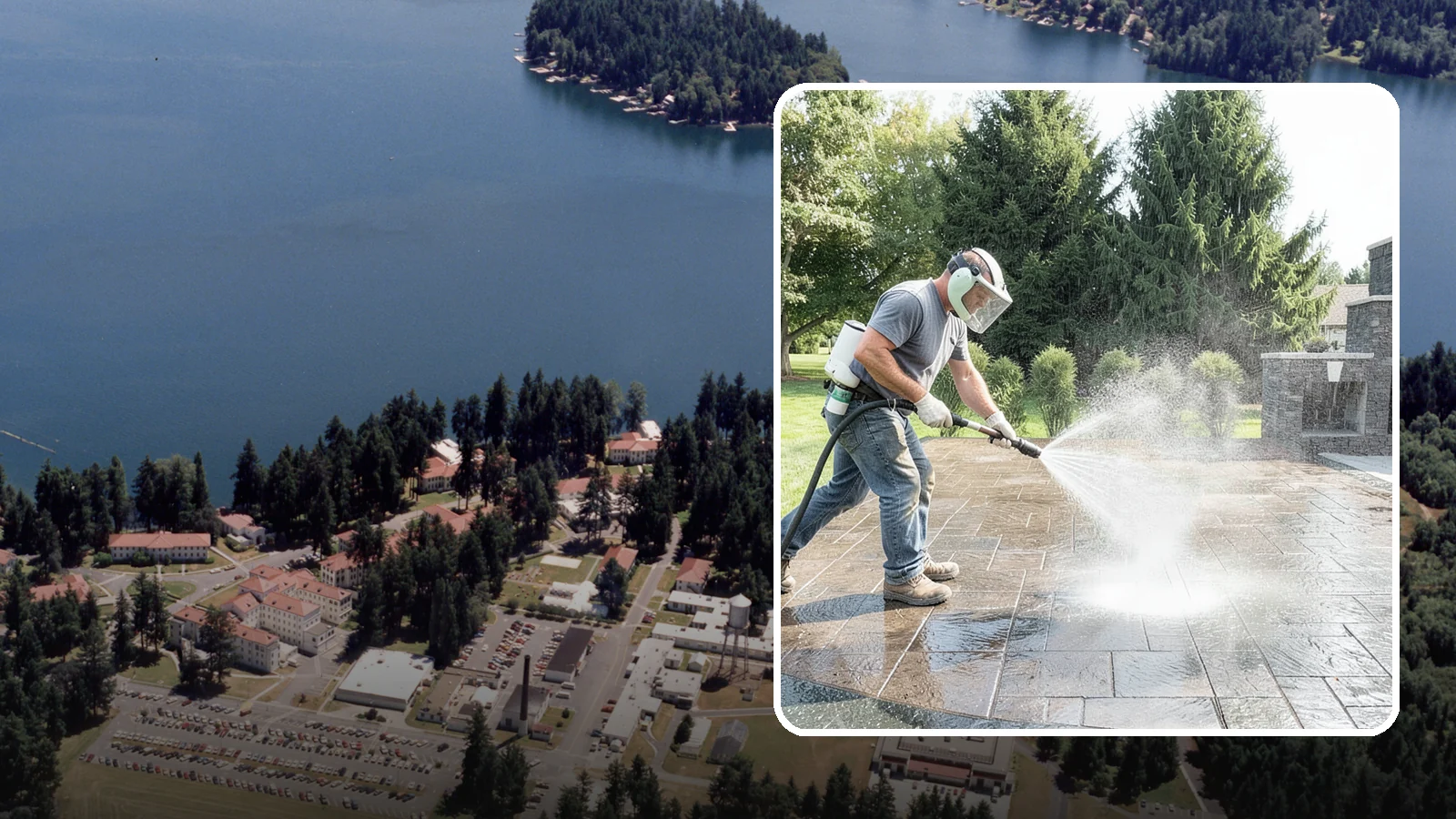 Patio Sealing in Lakewood, Pierce County, WA - Surface sealing for concrete, stone, and paver patios that protects the entertaining area from stains, moss, and Northwest...