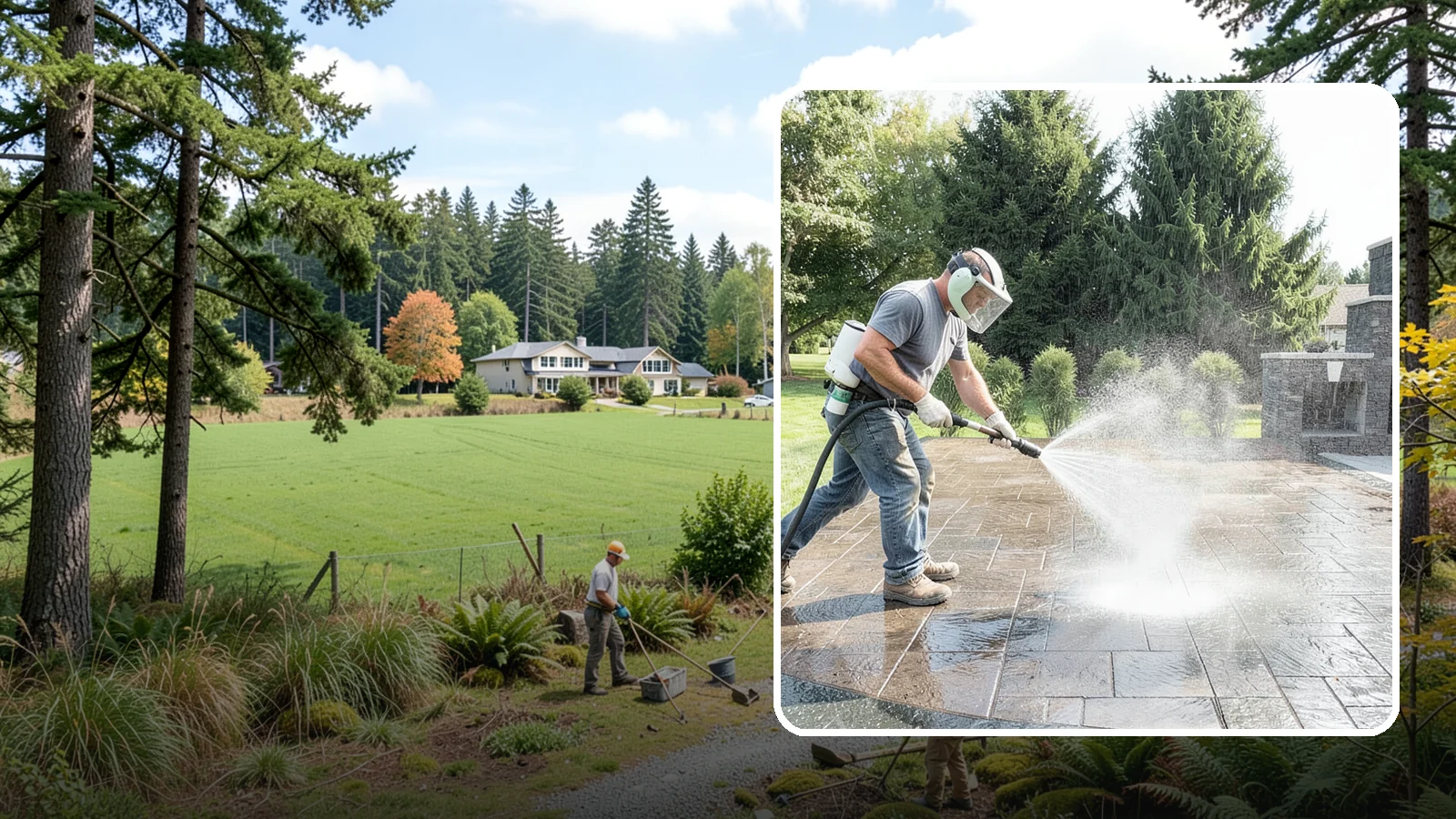 Patio Sealing in Lyman, Skagit County, WA - Surface sealing for concrete, stone, and paver patios that protects the entertaining area from stains, moss, and Northwest...