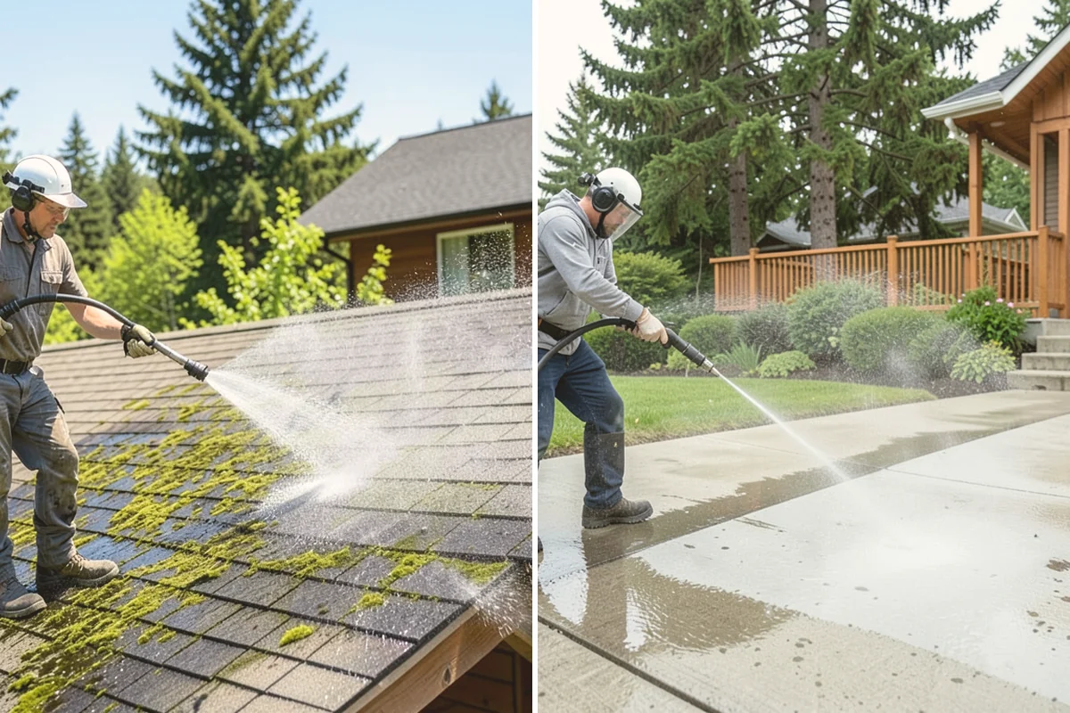 Patio Sealing in Lynnwood, Snohomish County, WA - Clean the patio and clear organic growth and stains