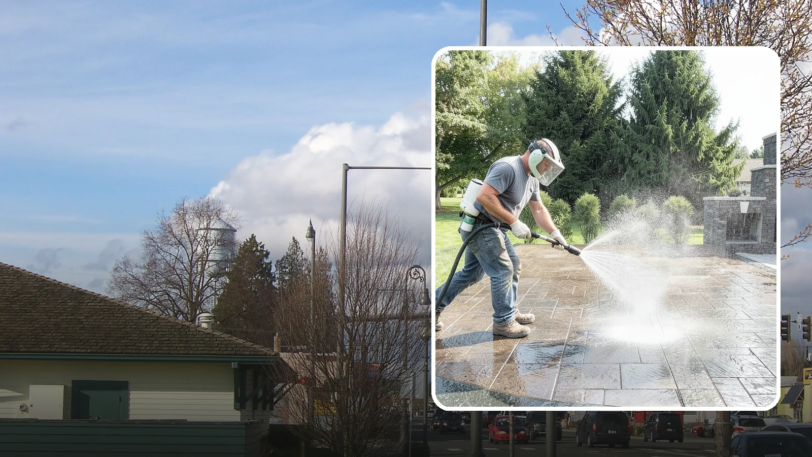Patio Sealing in Marysville, Snohomish County, WA - Surface sealing for concrete, stone, and paver patios that protects the entertaining area from stains, moss, and Northwest...
