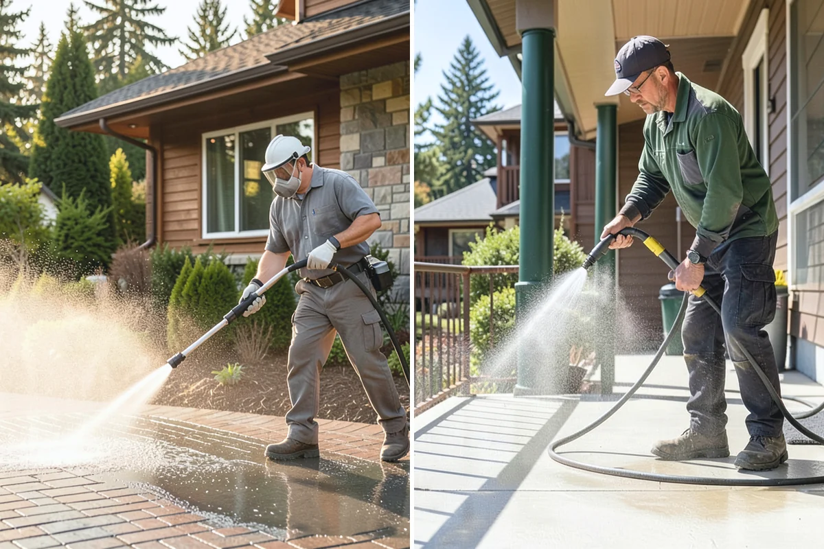 Patio Sealing in Marysville, Snohomish County, WA - Clean the patio and clear organic growth and stains