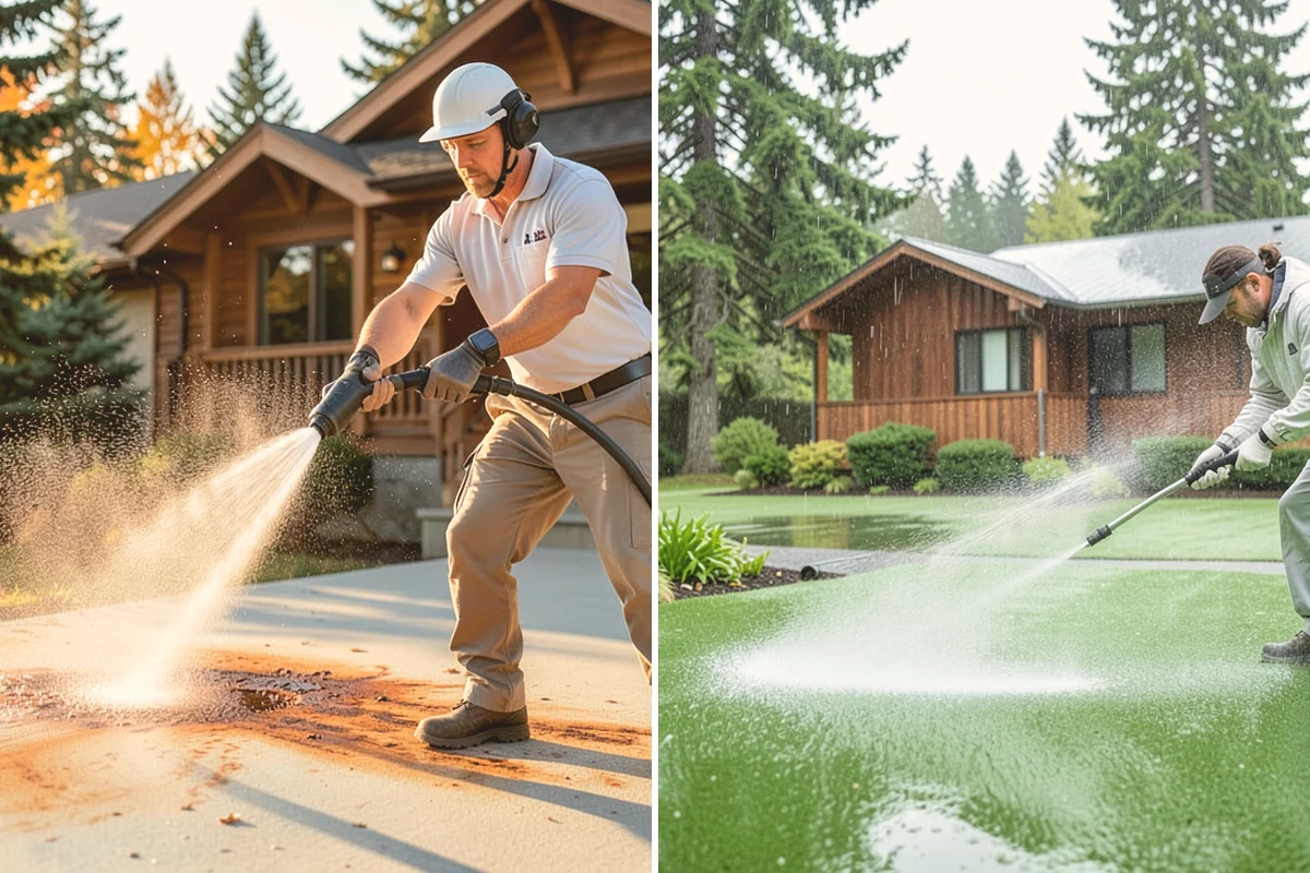 Patio Sealing in Mount Vernon, Skagit County, WA - Clean the patio and clear organic growth and stains