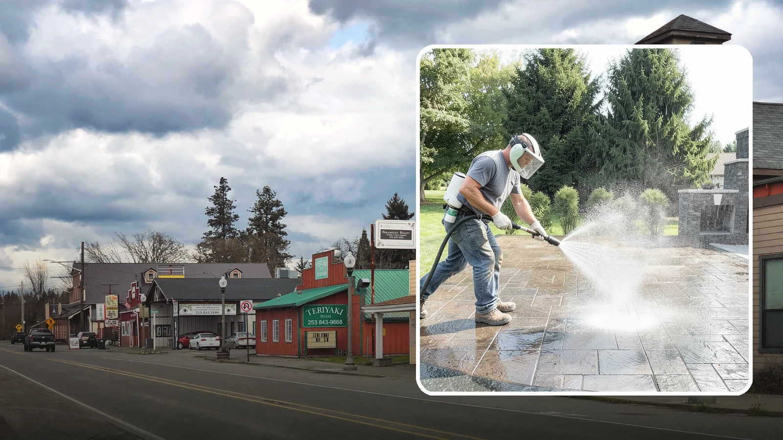 Patio Sealing in Roy, Pierce County, WA - Surface sealing for concrete, stone, and paver patios that protects the entertaining area from stains, moss, and Northwest...