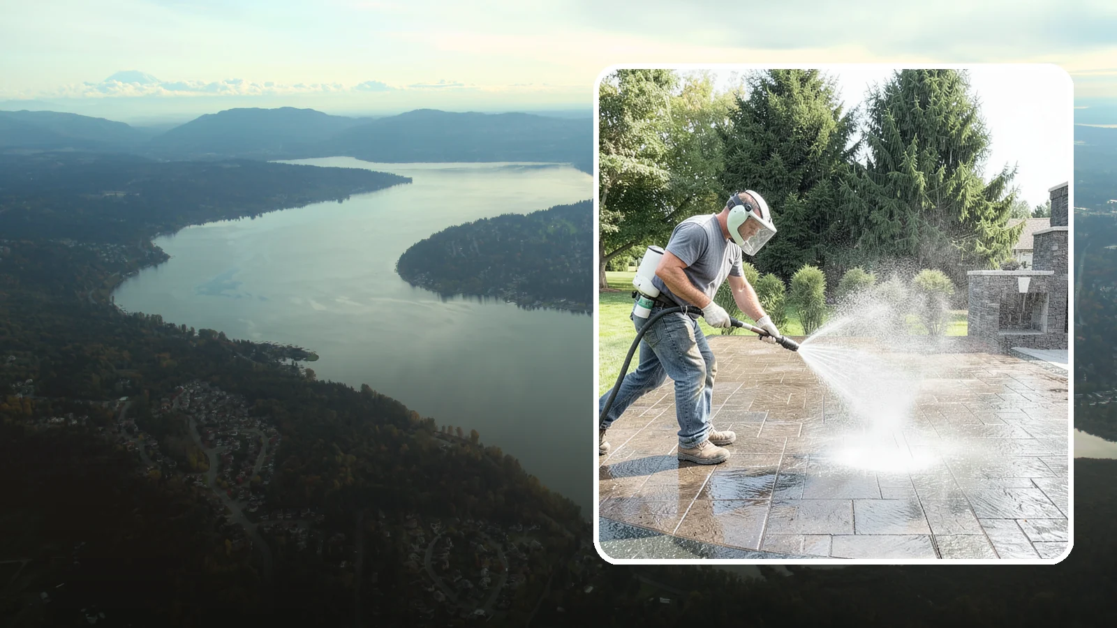 Patio Sealing in Sammamish, King County, WA - Surface sealing for concrete, stone, and paver patios that protects the entertaining area from stains, moss, and Northwest...