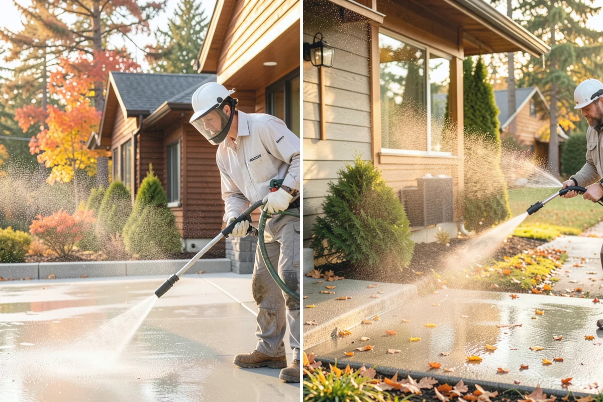 Patio Sealing in South Prairie, Pierce County, WA - Clean the patio and clear organic growth and stains