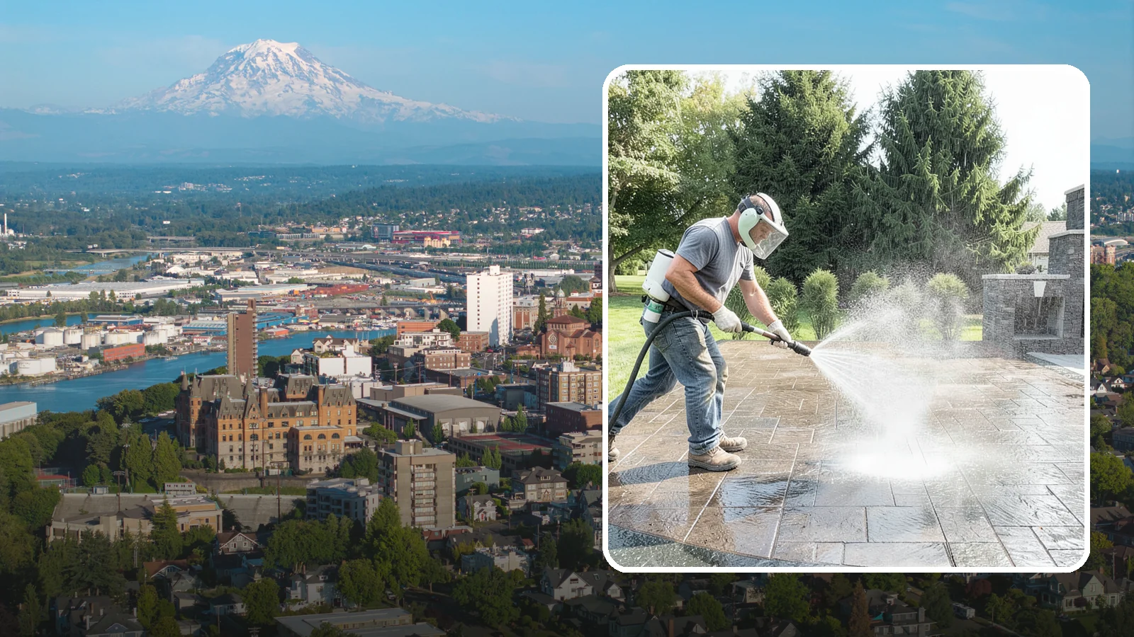 Patio Sealing in Tacoma, Pierce County, WA - Surface sealing for concrete, stone, and paver patios that protects the entertaining area from stains, moss, and Northwest...