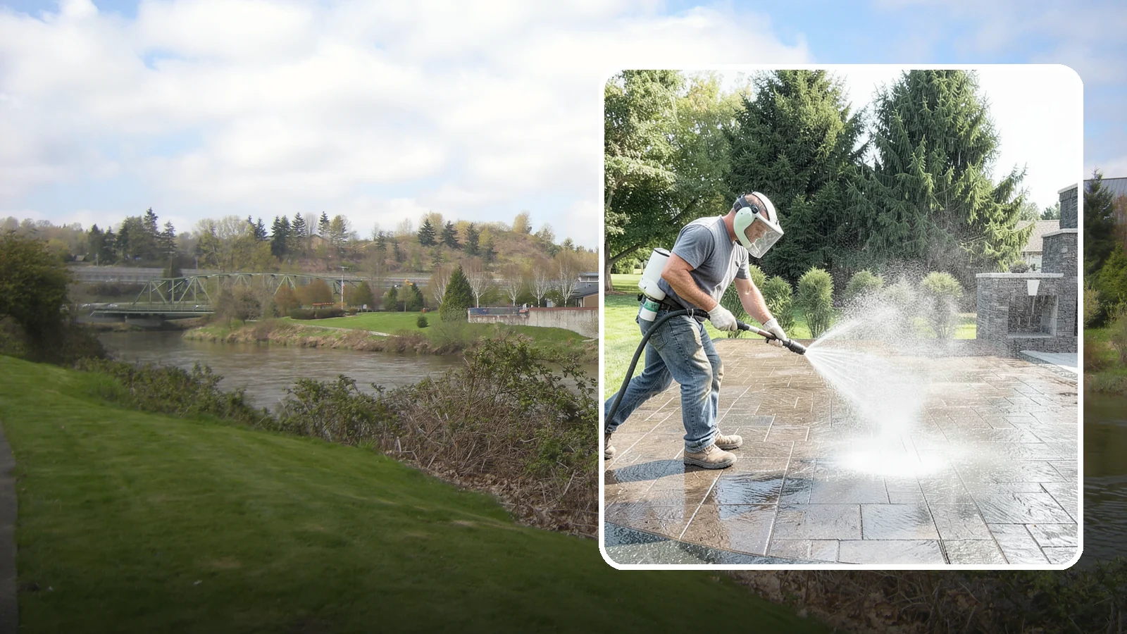 Patio Sealing in Tukwila, King County, WA - Surface sealing for concrete, stone, and paver patios that protects the entertaining area from stains, moss, and Northwest...
