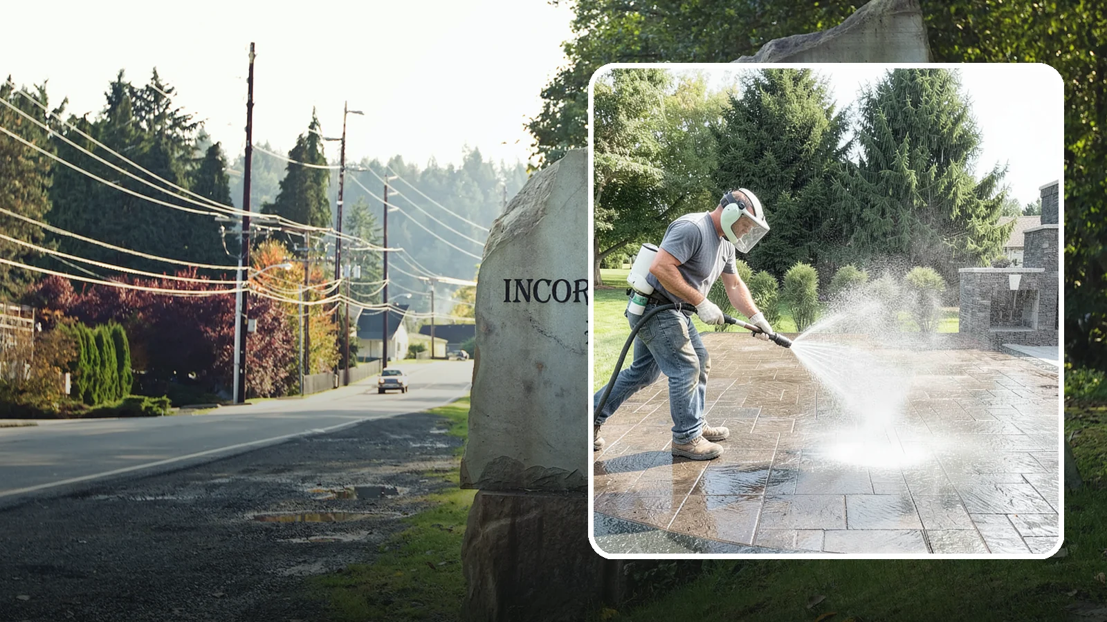 Patio Sealing in Wilkeson, Pierce County, WA - Surface sealing for concrete, stone, and paver patios that protects the entertaining area from stains, moss, and Northwest...