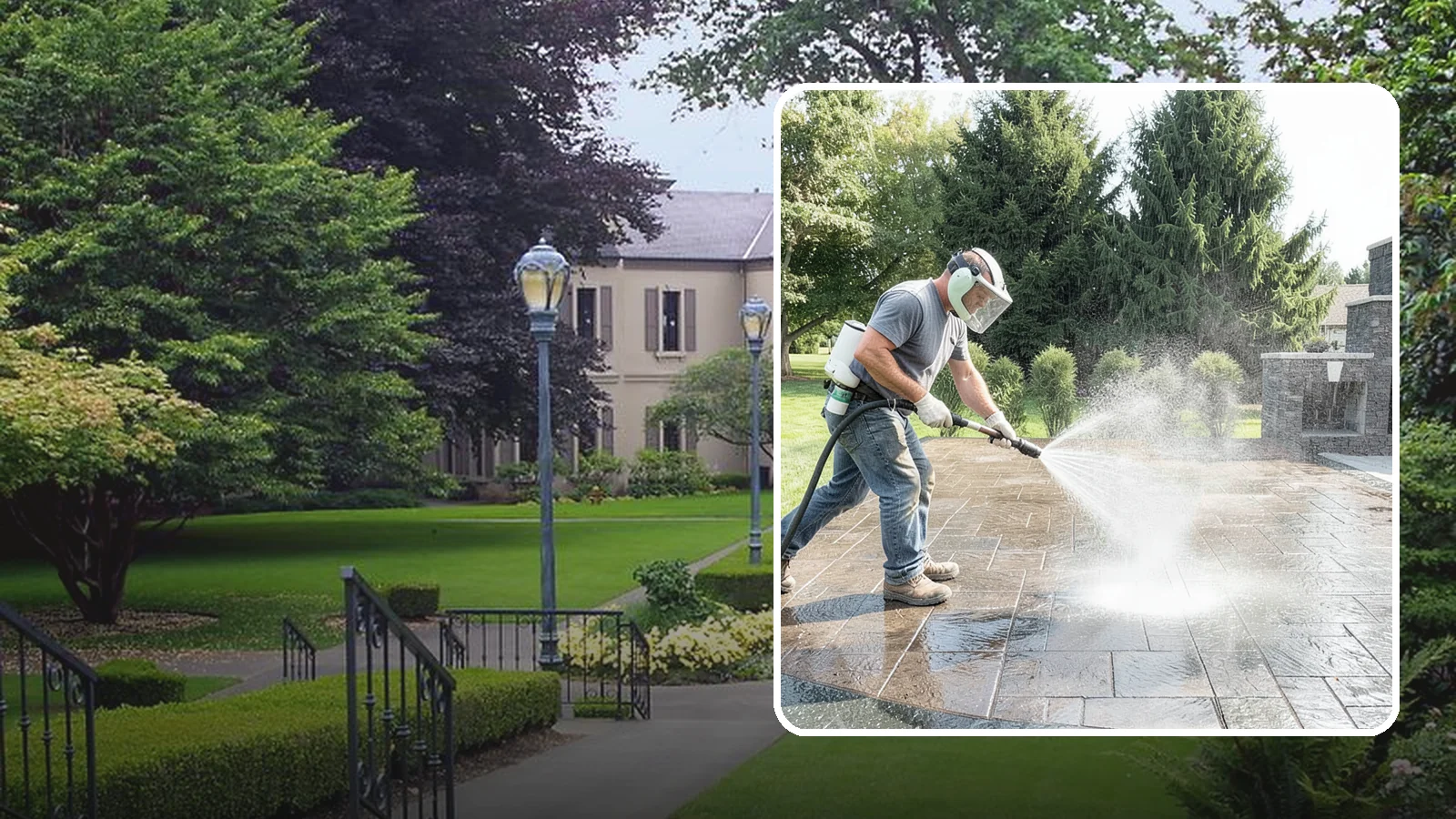Patio Sealing in Woodinville, King County, WA - Surface sealing for concrete, stone, and paver patios that protects the entertaining area from stains, moss, and Northwest...