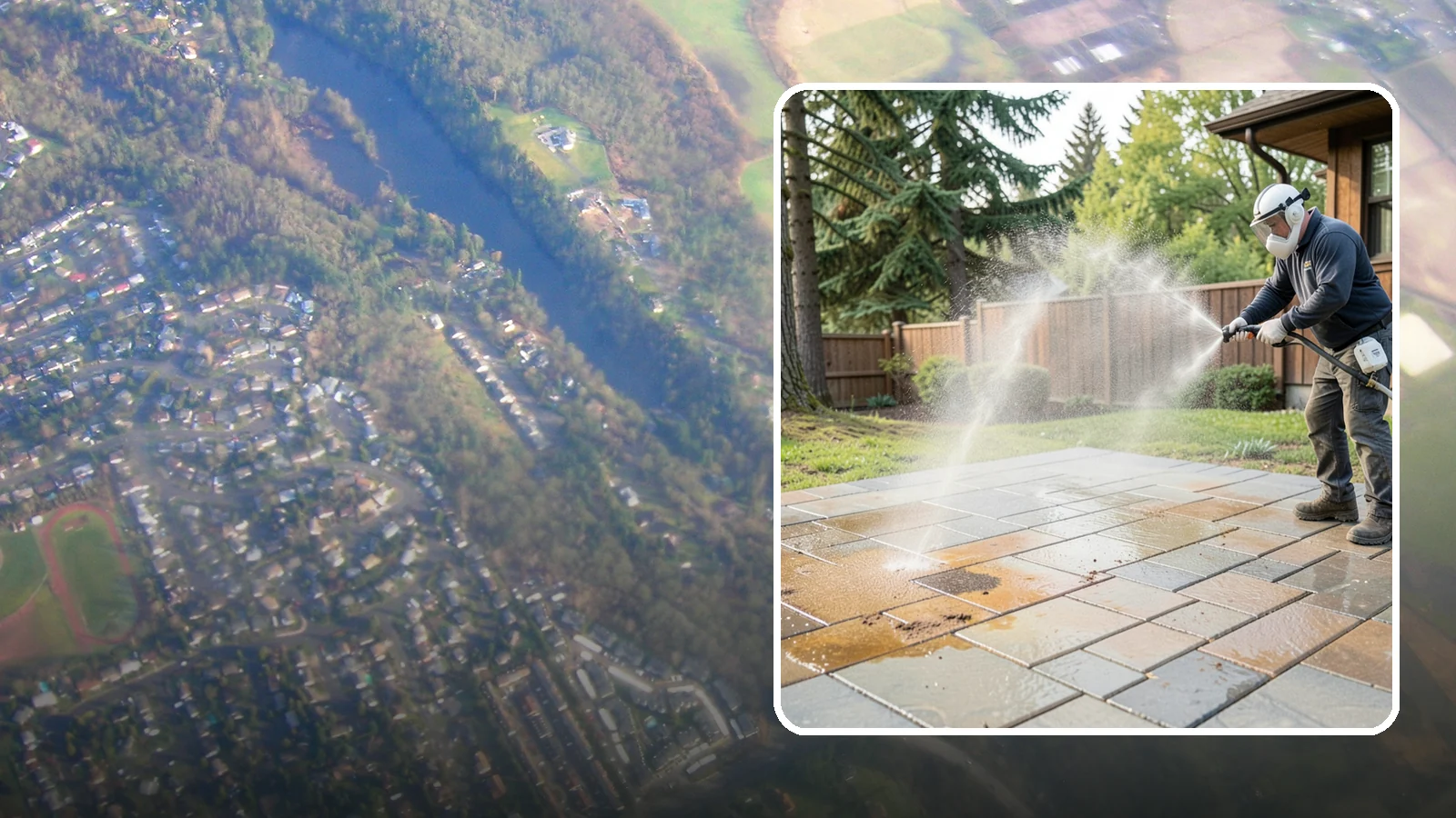 Patio Stain Removal in Algona, King County, WA - Target and lift stubborn patio stains from grease, rust, tannin, and organic buildup.