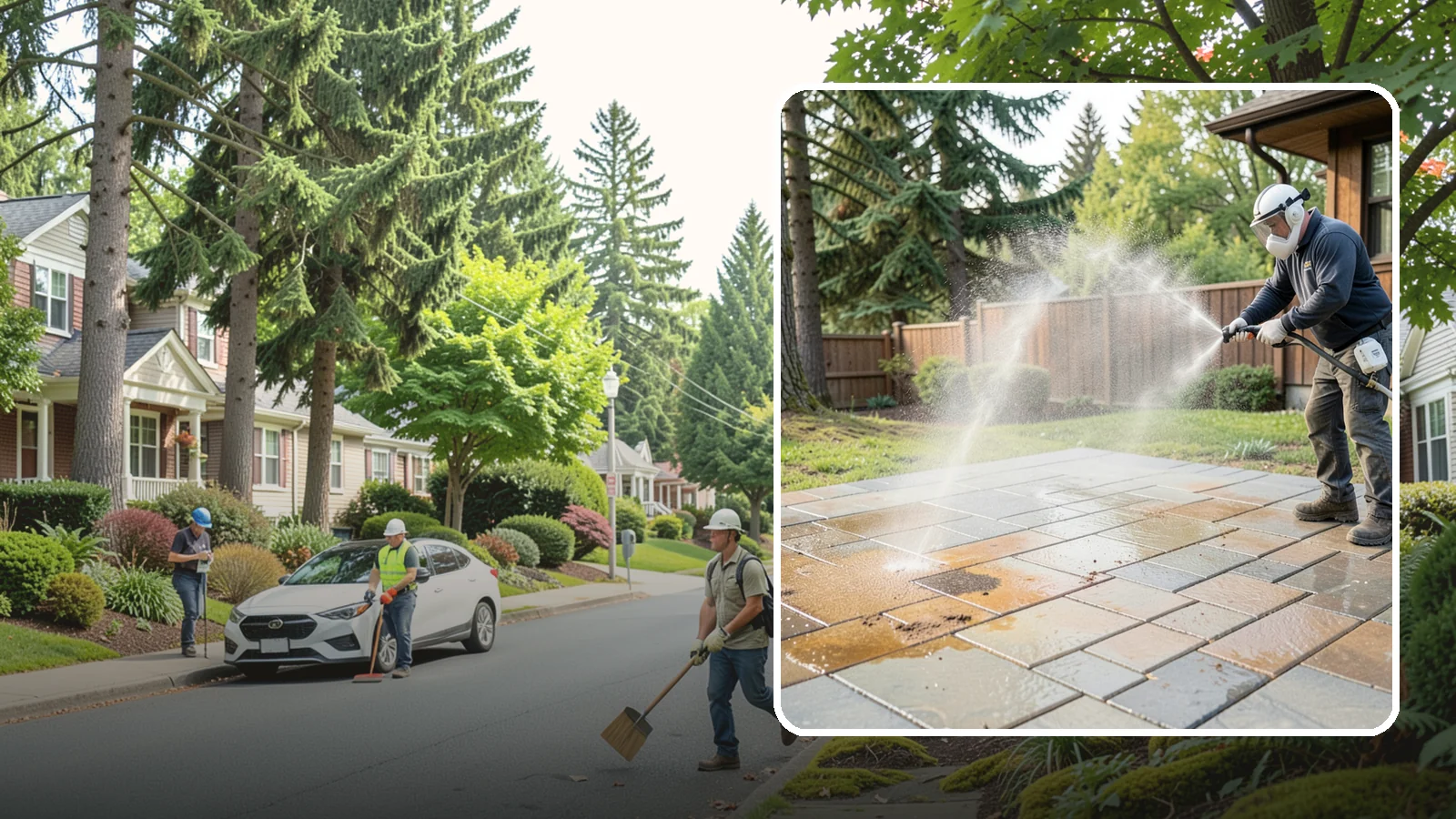 Patio Stain Removal in Beaux Arts Village, King County, WA - Target and lift stubborn patio stains from grease, rust, tannin, and organic buildup.