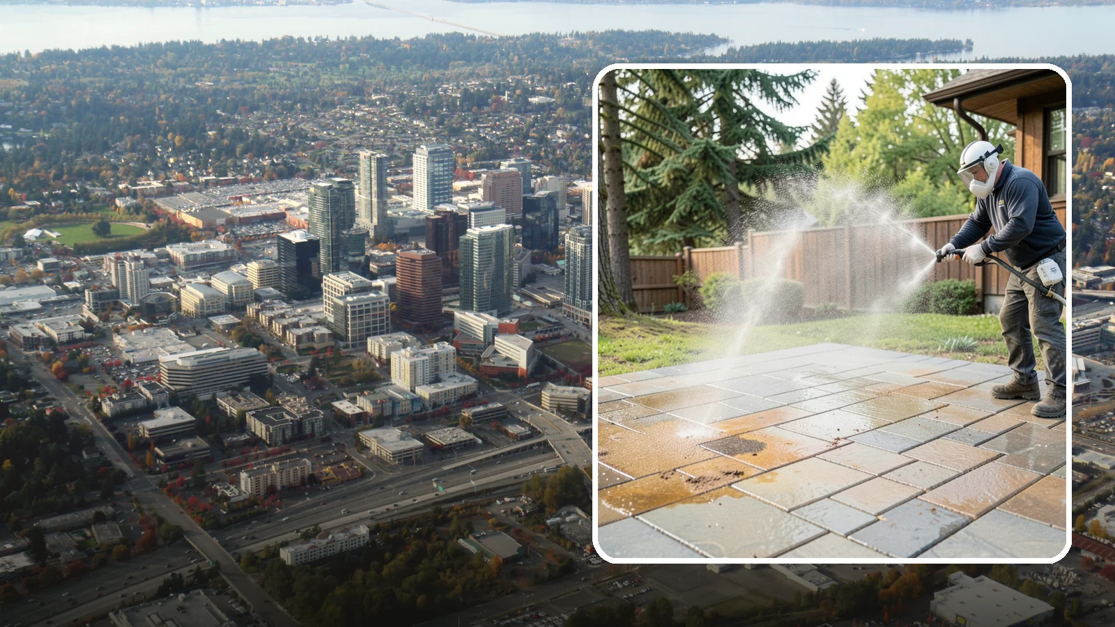 Patio Stain Removal in Bellevue, King County, WA - Target and lift stubborn patio stains from grease, rust, tannin, and organic buildup.