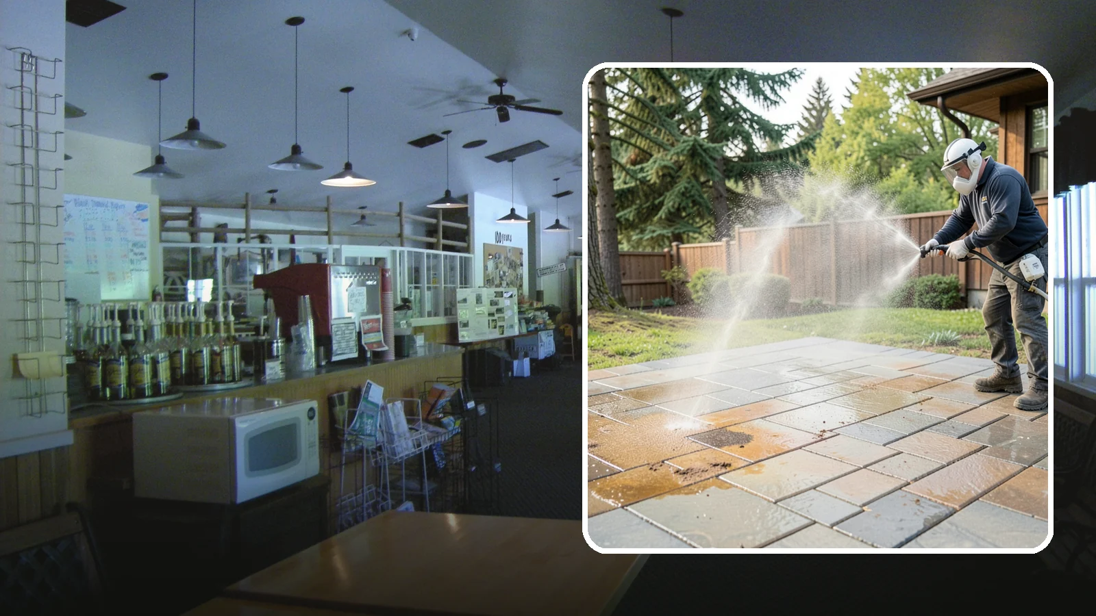 Patio Stain Removal in Black Diamond, King County, WA - Target and lift stubborn patio stains from grease, rust, tannin, and organic buildup.