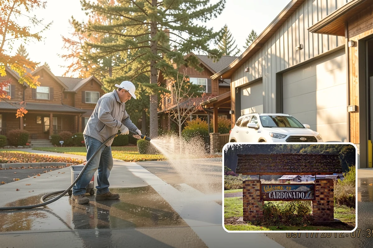 Patio Stain Removal in Carbonado, Pierce County, WA - Removes grease, rust, tannin, and organic stains