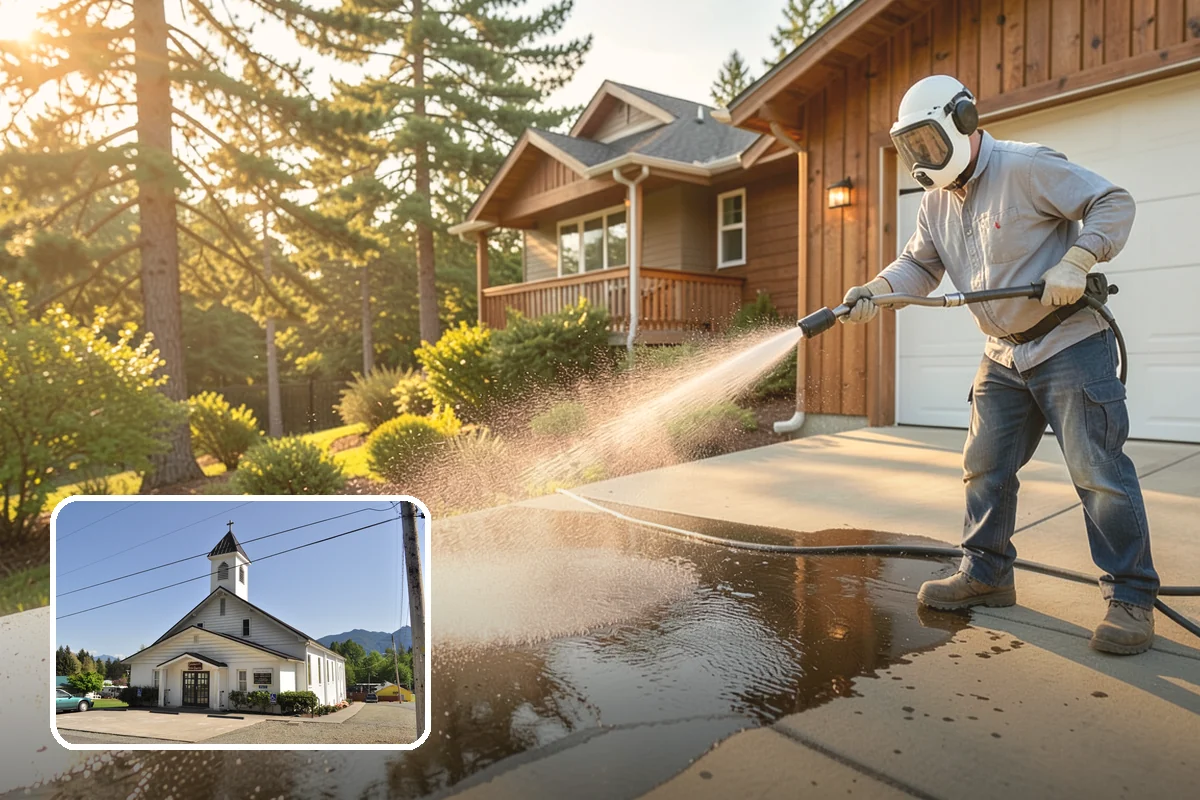 Patio Stain Removal in Concrete, Skagit County, WA - Removes grease, rust, tannin, and organic stains