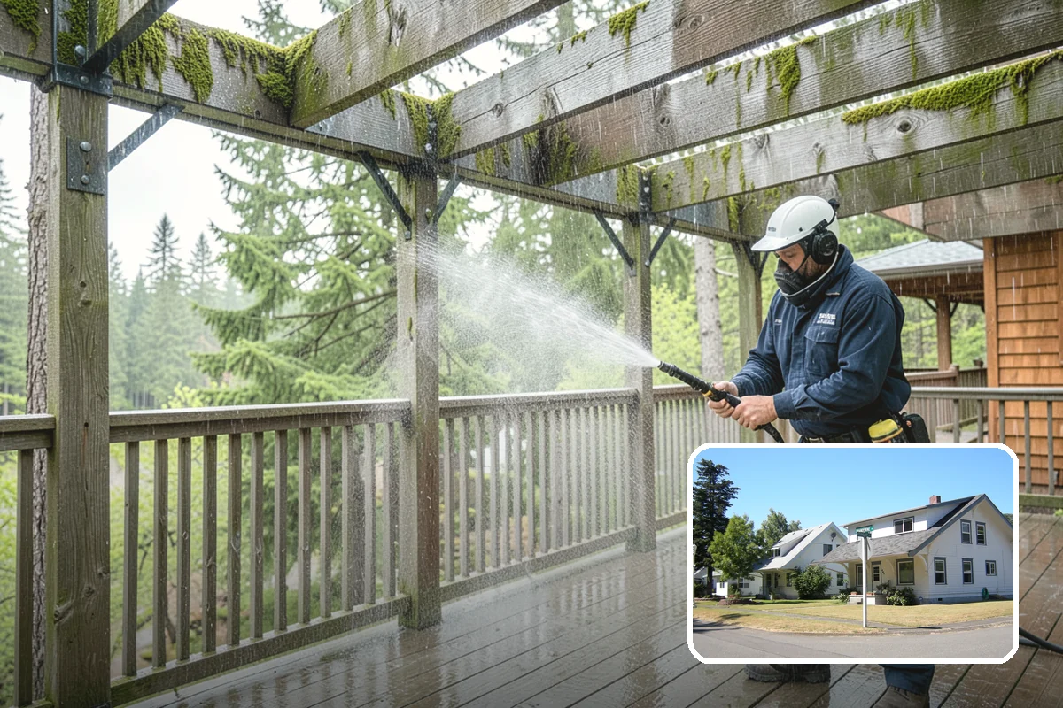 Patio Stain Removal in DuPont, Pierce County, WA - Removes grease, rust, tannin, and organic stains