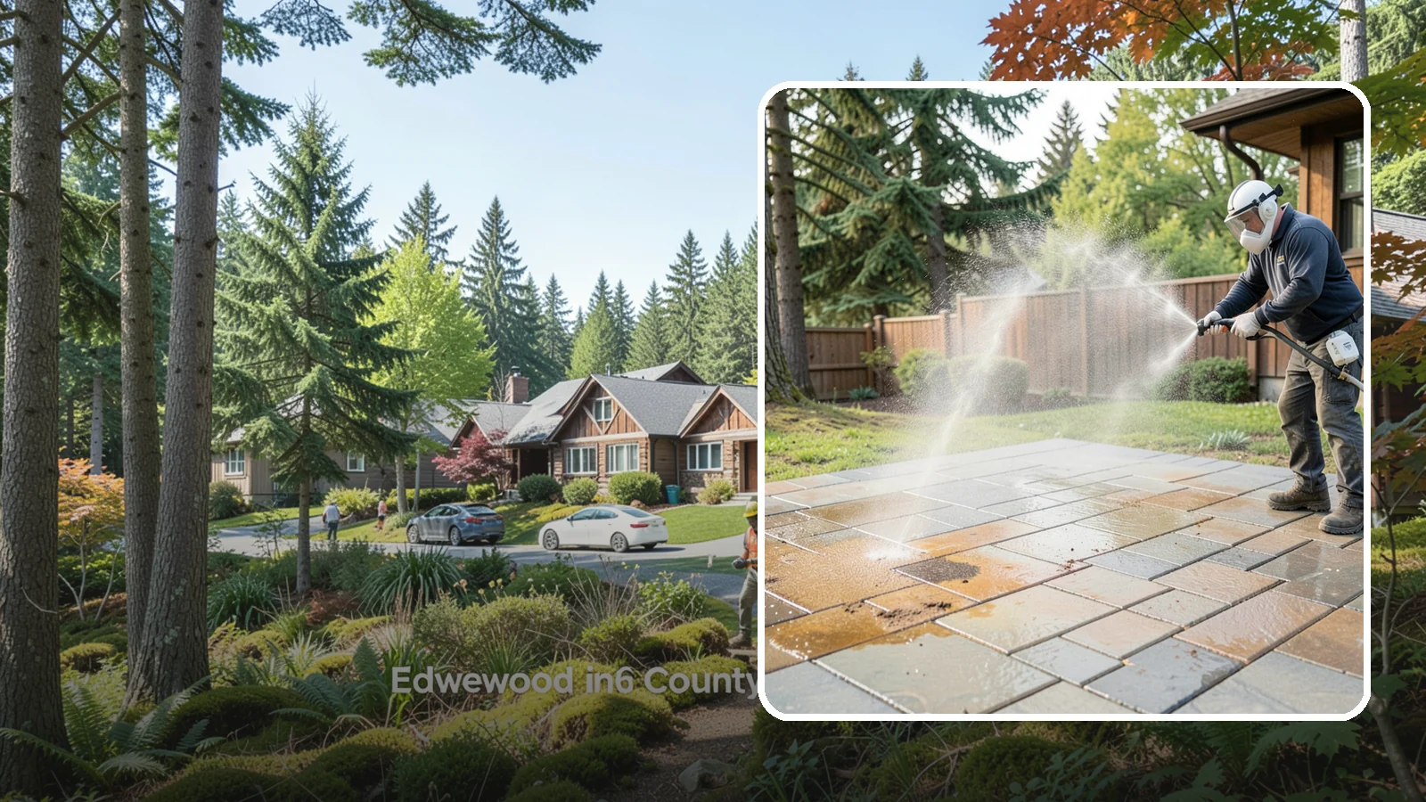 Patio Stain Removal in Edgewood, Pierce County, WA - Target and lift stubborn patio stains from grease, rust, tannin, and organic buildup.