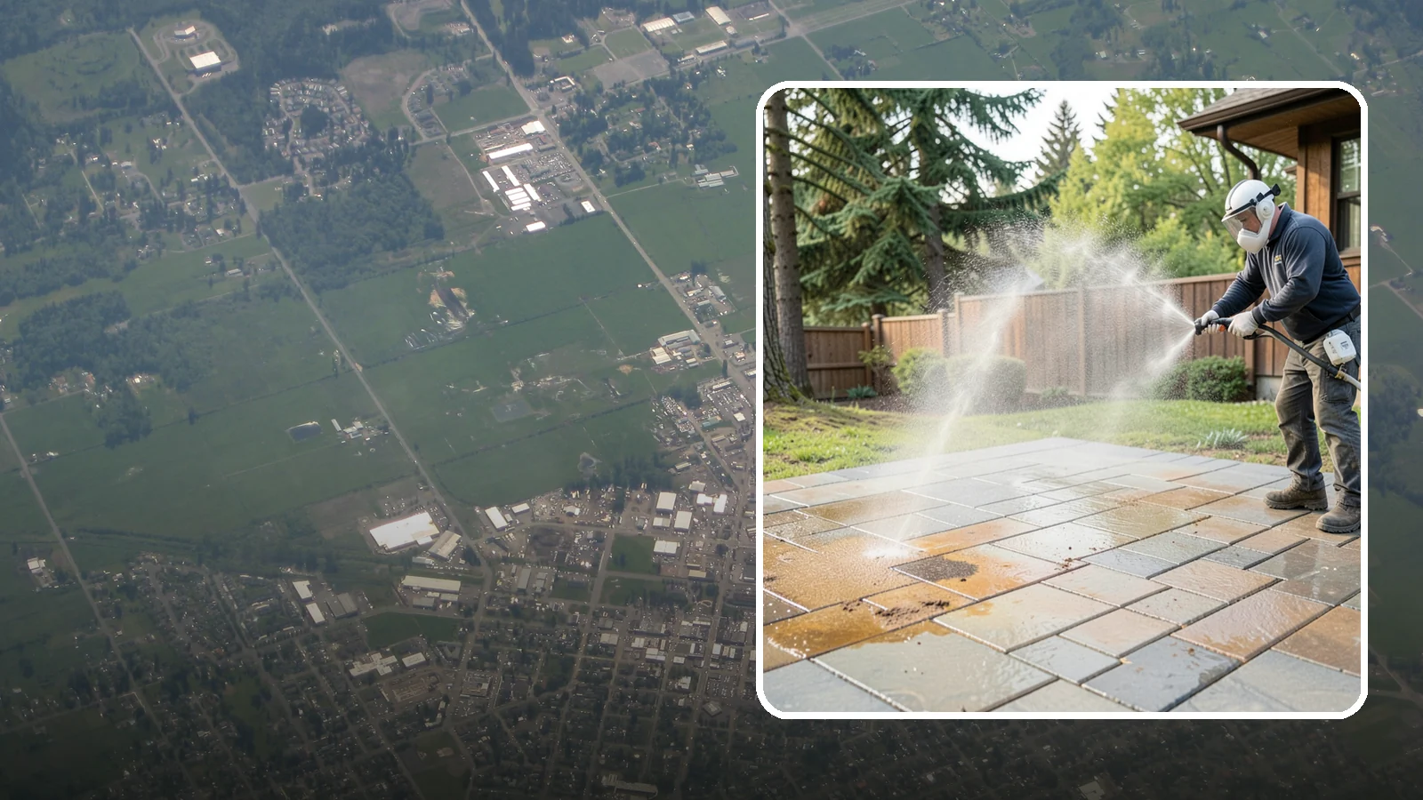 Patio Stain Removal in Enumclaw, King County, WA - Target and lift stubborn patio stains from grease, rust, tannin, and organic buildup.