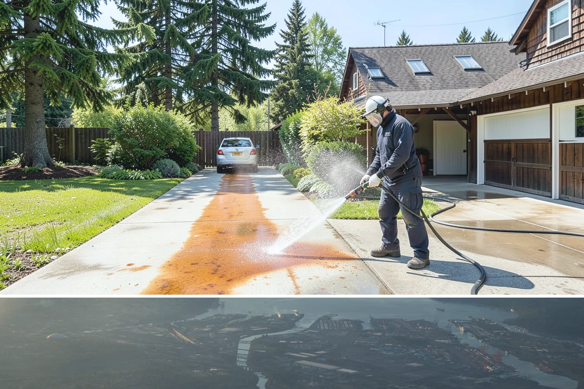 Patio Stain Removal in Fife, Pierce County, WA - Patio stain removal works best in dry weather so treatments dwell without rain dilution.