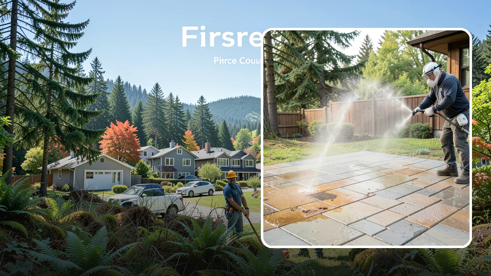 Patio Stain Removal in Fircrest, Pierce County, WA - Target and lift stubborn patio stains from grease, rust, tannin, and organic buildup.