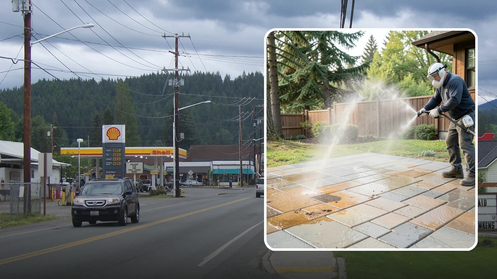 Patio Stain Removal in Granite Falls, Snohomish County, WA - Target and lift stubborn patio stains from grease, rust, tannin, and organic buildup.