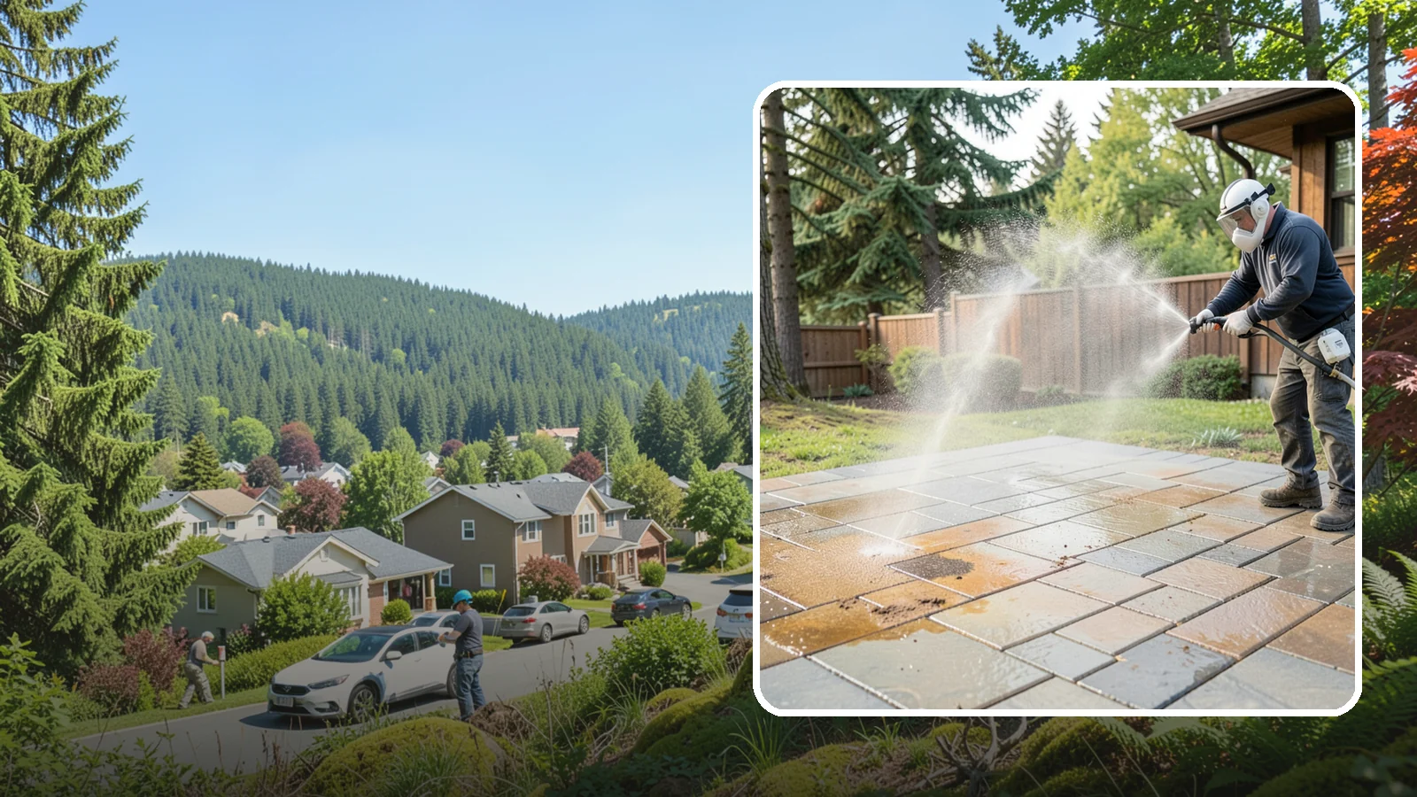 Patio Stain Removal in Index, Snohomish County, WA - Target and lift stubborn patio stains from grease, rust, tannin, and organic buildup.
