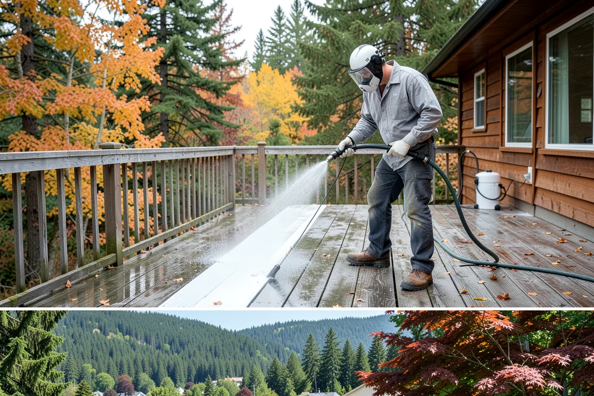 Patio Stain Removal in Index, Snohomish County, WA - Patio stain removal works best in dry weather so treatments dwell without rain dilution.