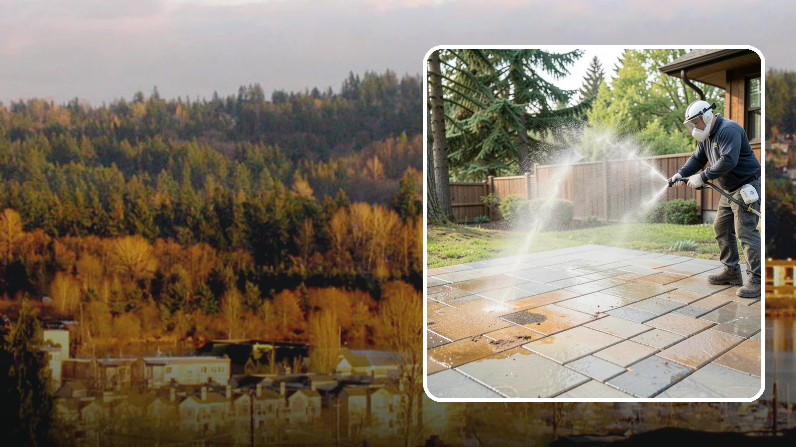 Patio Stain Removal in Kenmore, King County, WA - Target and lift stubborn patio stains from grease, rust, tannin, and organic buildup.