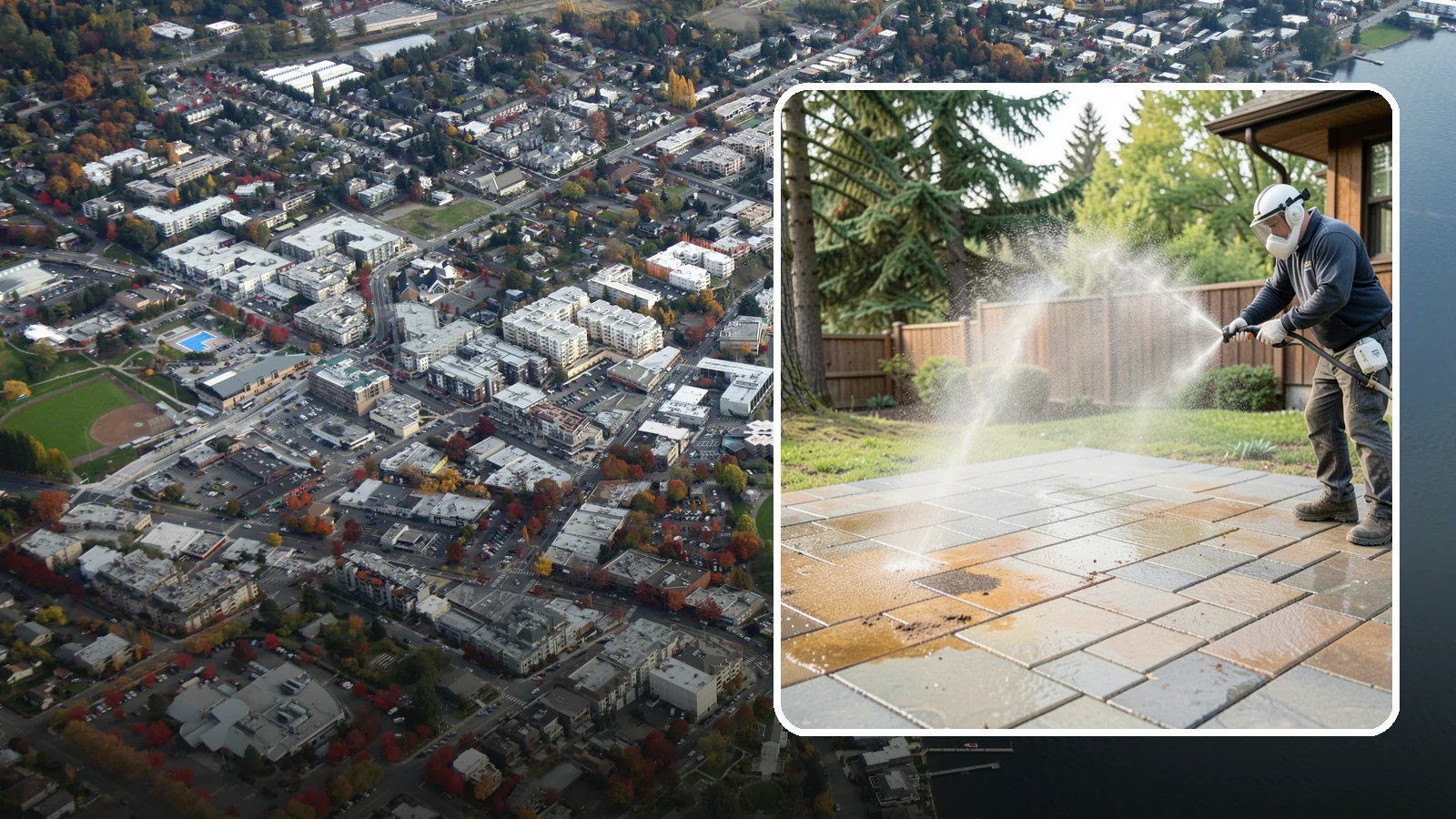 Patio Stain Removal in Kirkland, King County, WA - Target and lift stubborn patio stains from grease, rust, tannin, and organic buildup.