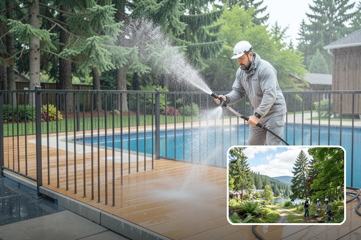 Patio Stain Removal in Lake Forest Park, King County, WA - Removes grease, rust, tannin, and organic stains